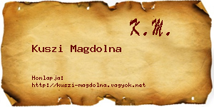 Kuszi Magdolna névjegykártya